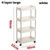 3/4 Tiers Slim Organizer Cart with Wheels for Narrow Space