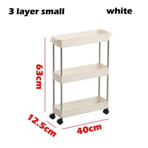 3/4 Tiers Slim Organizer Cart with Wheels for Narrow Space