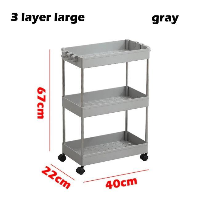 3/4 Tiers Slim Organizer Cart with Wheels for Narrow Space