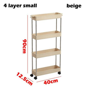 3/4 Tiers Slim Organizer Cart with Wheels for Narrow Space