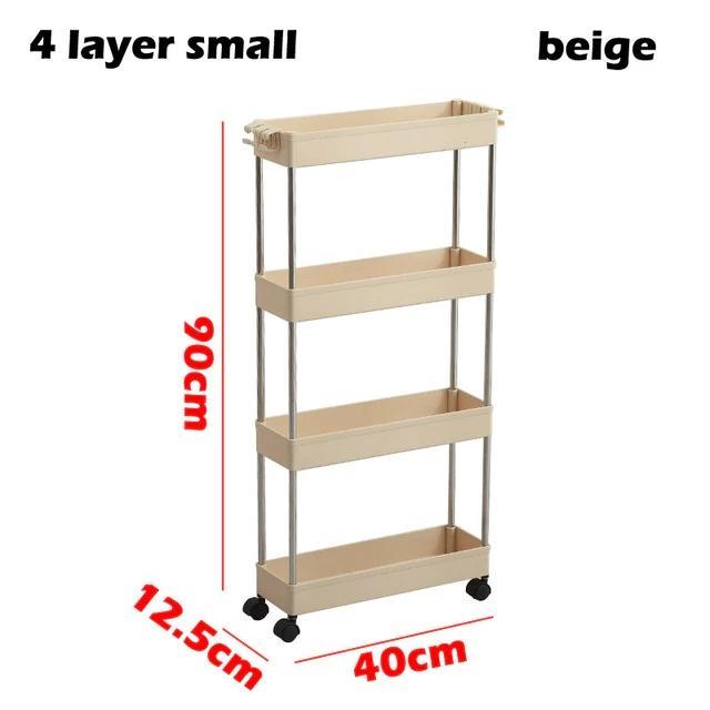 3/4 Tiers Slim Organizer Cart with Wheels for Narrow Space