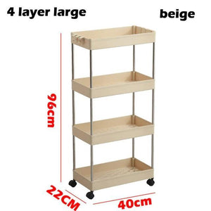 3/4 Tiers Slim Organizer Cart with Wheels for Narrow Space