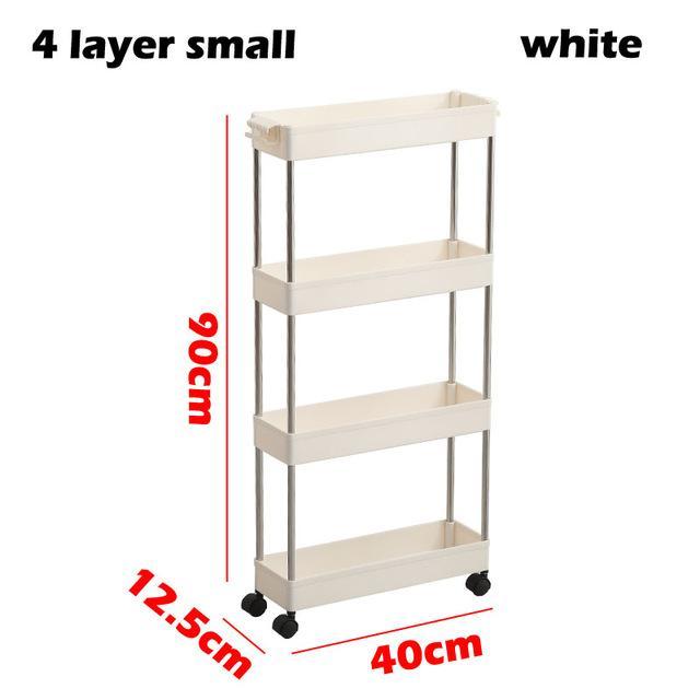 3/4 Tiers Slim Organizer Cart with Wheels for Narrow Space