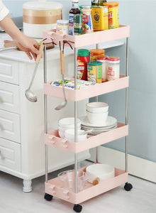 3/4 Tiers Slim Organizer Cart with Wheels for Narrow Space