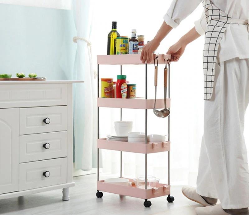 3/4 Tiers Slim Organizer Cart with Wheels for Narrow Space