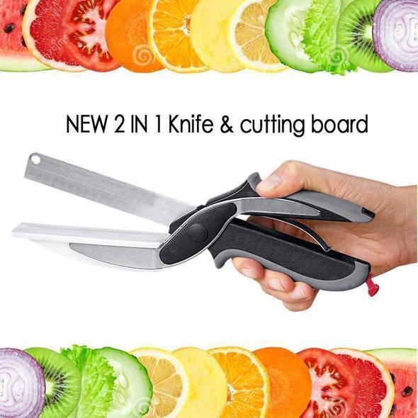 Kitchen 2-in-1 stainless steel cutting knife