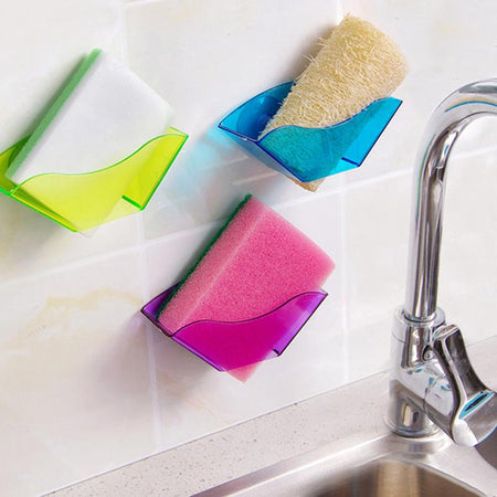 Double Suction Cup Sink Sponge Kitchen Holder Home Goods Utensils Drying Rack Holder Storage Organizer Paper Towel