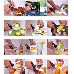 Kitchen 2-in-1 stainless steel cutting knife