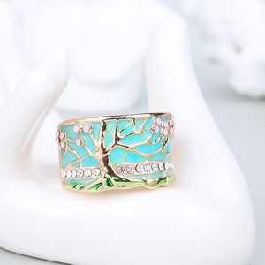 Handmade Lucky Tree Opal Ring - Infinity Moon