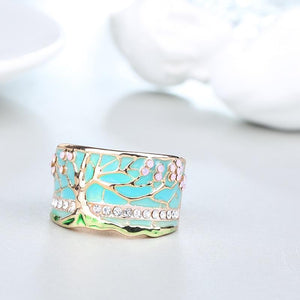 Handmade Lucky Tree Opal Ring - Infinity Moon